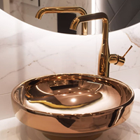 Vasque musulmane brodée en or et platine, électroplaquée, pour lavage des mains et du visage, pour comptoir de club ou d'installation intérieure