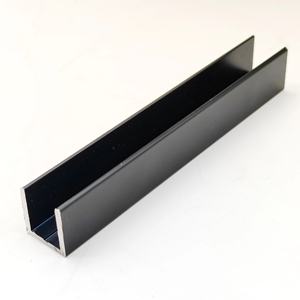 Profilo in alluminio nero opaco Hardware per porta in vetro doccia Deep U Channel - Product Image 2