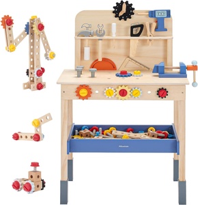 <span class=keywords><strong>Atelier</strong></span> de Construction <span class=keywords><strong>jouet</strong></span> en bois enfants outil banc enfant en bas âge établi avec enfants ensemble d'outils outils de construction ensembles semblant jouer jouets - Product Image 1