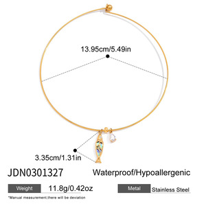 Collier ras du cou tendance en acier inoxydable doré, inspiré de l'océan, un incontournable pour les amoureuses de l'esthétique côtière - Product Image 2