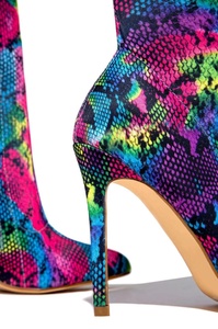 Mixed Color Snake Print Side Half-zip Women Over Knee High <b>Boots</b> Stiletto Ladies Pointed Toe Thigh High Long Booties Big Size 43 - Product Image 6