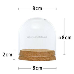 Vaso a <span class=keywords><strong>campana</strong></span> Cloche con coperchio a cupola in <span class=keywords><strong>vetro</strong></span> trasparente personalizzato <span class=keywords><strong>di</strong></span> diverse dimensioni con tappo in sughero - Product Image 3