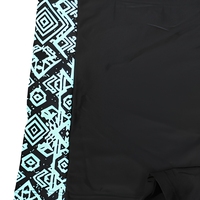 Short de bain décontracté pour homme, taille élastique, avec empiècement latéral contrastant et logo imprimé sur le devant, vente en gros (1 pièce)