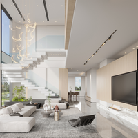 Solution de design graphique pour l'aménagement intérieur de villas de luxe, rendu 3D personnalisé, service clé en main pour toute la maison