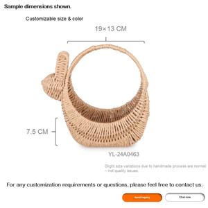 Cesta <span class=keywords><strong>de</strong></span> Almacenamiento Tejida a Mano con Cuerda <span class=keywords><strong>de</strong></span> Papel Imitación Ratán, Organizador Decorativo Único en Forma <span class=keywords><strong>de</strong></span> Bote para Habitación Infantil, Guardería, Decoración del Hogar, Personalizable - Product Image 3