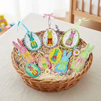 Pendentifs décoratifs suspendus en bois colorés pour Pâques, motif lapin, collection Pioneer Effort, imperméables et durables, pour décoration extérieure de Pâques
