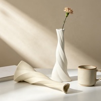 Vase de table en céramique YBH, style nordique moderne, élégant, en porcelaine mate, écologique, personnalisable, décoration créative pour la maison