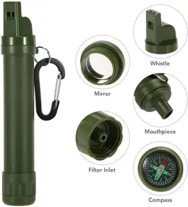 Camping outdoor emergency best drinking survival gear Multi-function water purification filter straw Africa