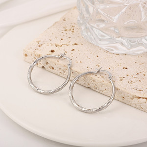 Pendientes de Aro en Oro, Plata y Oro Rosa, Diseño Geométrico Circular, Aleación de Cobre, Joyería de Moda - Product Image 4