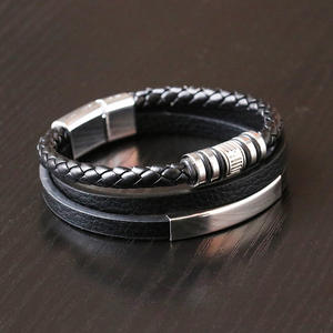 Pulsera de Cuerda Trenzada Multicapa Moderna para Hombre, Brazaletes de Acero Inoxidable, Joyería Masculina, Regalos - Product Image 6