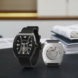 Reloj Automático de Lujo Personalizado para Hombre con Caja Rectangular y Correa de Silicona de 22 mm de Ancho, Movimiento Mecánico, Compatible con Dropshipping - Product Image 6