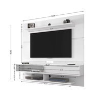 Panneau mural flottant pour centre de divertissement autoportant moderne pour téléviseur de 75 pouces avec tiroir coulissant et étagère