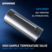 Vanne d'arrêt thermique auto-actuée SS316 1/2 NPTF, vanne de sécurité haute température, protection contre les défaillances du refroidisseur d'échantillons 100 ℉   Personnalisé