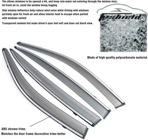 Pour déflecteurs de fenêtre pour Toyota Prius 16-20 Série Premium. Prius — lot de 4 pièces par boîte, compatibles ustensiles de cuisine - Product Image 6