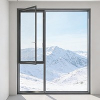 Ventanas Abatibles y Oscilobatientes de Aluminio con Rotura de Puente Térmico, Resistentes a Huracanes, con Triple Acristalamiento Templado, para Villas y Baños
