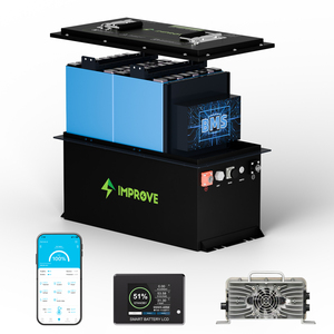 Batterie au lithium 12V 24V 48V 100Ah 200Ah, cellules de qualité A, 6000 cycles, longue durée de <span class=keywords><strong>vie</strong></span> avec BMS intelligent et contrôle par application, batterie de chariot de golf LiFePO4 - Product Image 5
