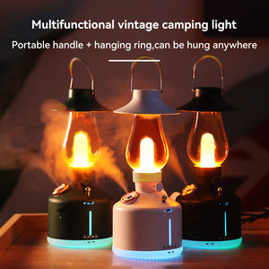 New 2-in-1 xách tay cắm trại đèn lồng 280ml USB Retro thời gian ánh sáng độ ẩm cho nhà Bàn Ngoài Trời với điều chỉnh sương mù - Product Image 3