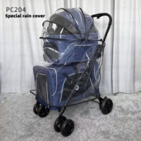 Poussette pour animaux de compagnie, double couche, grand espace, pliable, 8 roues rétractables, pour chiens de taille moyenne et petite, chiot, chariot en acier carbone, Oxford 600D