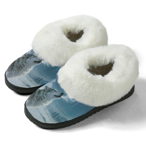 Pantuflas de Interior Personalizadas para Mujer con Diseño de <span class=keywords><strong>Gorila</strong></span>, Pantuflas Planas de Invierno Cálidas y Suaves con Forro Afelpado - Product Image 2