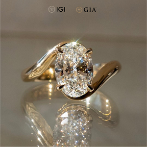 Nhẫn kim cương tổng hợp vàng 14K màu D, cấp VVS, chứng nhận IGI, kim cương nhân tạo CVD HPHT, nhẫn đính hôn kim cương mọc trong phòng thí nghiệm - Product Image 1