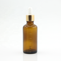 Flacon compte-gouttes en verre ambré de 5 ml, 10 ml, 20 ml, 30 ml, 50 ml, flacon rond pour huile essentielle avec pipette en verre, collier doré, échelle graduée