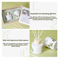 Nouveau design, cadeau de luxe, paquet personnalisé, ensemble bougie parfumée et diffuseur de roseaux pour aromathérapie