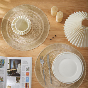 Jellyfish Shaped <b>Round</b> PVC Placemat Gold Silver Heat Insulating Table <b>Mat</b> Modern Minimalist Design - Product Image 1
