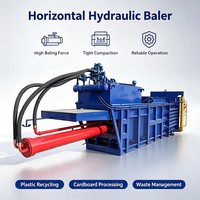 Presse à balles hydraulique horizontale PLC 750 kg/balle pour canettes en aluminium et ferraille d'aluminium