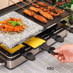 Parrilla de barbacoa eléctrica interior con temperatura controlada, parrilla de Raclette de aluminio giratoria para uso doméstico y hotelero - Product Image 6