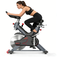 Vélo de spinning intelligent commercial de 180 kg de capacité, volant d'inertie en acier de 25 kg, résistance magnétique à 8 niveaux, écran LCD, équipement de cyclisme d'intérieur