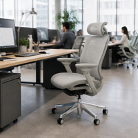 Chaise de bureau exécutive ergonomique à dossier haut entièrement en maille, pivotante, avec mécanisme de commande linéaire, conforme à la norme BIFMA