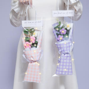 باقة زهور كروشيه يدوية الصنع، منتج نهائي، هدية مثالية للفتيات في عيد الحب، عيد الحب الصيني، أعياد الميلاد، التخرج - Product Image 3