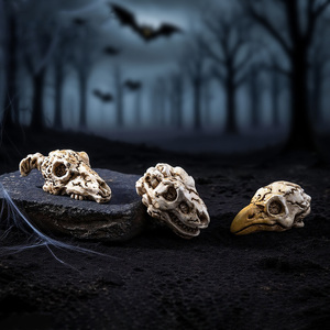 Mini-têtes de crâne d'oiseau coréen en résine, figurines miniatures de squelettes en résine pour micro-paysages, plantes et décorations d'Halloween - Product Image 3