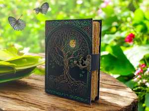 Journal en cuir Arbre de Vie fait main, Grimoire, Livre de sorts - Product Image 4
