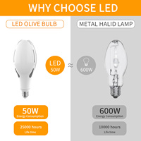 Bombilla LED ED90 ED120 Tipo Oliva 230V 127V 30-80W 3000K 4100K 6500K, Bombilla LED de Diseño Moderno para Alumbrado Público Exterior
