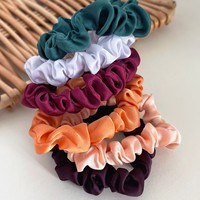 Bandes de cheveux élastiques de couleur unie européenne américaine pour filles à la mode chouchous en satin de soie douce