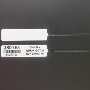 Etiqueta de joyería de cola de Rata Blanca + transparente brillante de alta calidad 3,5 "x 0.437" impresa por impresora de transferencia térmica Zebra ZD421T - Product Image 2