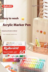 120 couleur <span class=keywords><strong>facile</strong></span> lavable acrylique Art marqueur enfants Non toxique <span class=keywords><strong>aquarelle</strong></span> stylo ensemble double face écriture Triangle bâton pinceau - Product Image 5