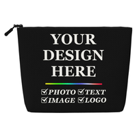 Pochette de maquillage personnalisée polyvalente en gros avec impression de logo, photo et texte, trousse de toilette de voyage pour femmes