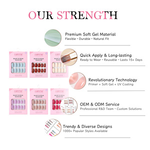 AIERFEI <span class=keywords><strong>Faux</strong></span> <span class=keywords><strong>ongles</strong></span> ovales faciles à appliquer, 30 pièces, prêts à porter, gel souple, à presser, sans <span class=keywords><strong>colle</strong></span>, application simple - Product Image 5