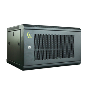 Armoire murale ventilée en maille de 19 pouces, noire RAL9004, démontée, emballage plat, en stock, capacité 100 kg - Product Image 2