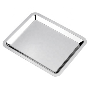Özel Logo yüksek kalite pürüzsüz gümüş altın kaplama dikdörtgen tepsiler 3 farklı boyutlarda - Product Image 1