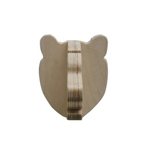 Chiave di legno Gancio di testa di Orso appendiabiti da parete in betulla porta occhiali da sole gancio chiave - Product Image 2