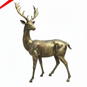 Metal gran jardín al aire libre escultura de ciervo duradera venta directa de fábrica bronce decoración personalizada - Product Image 1