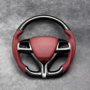 Volant personnalisé en fibre de carbone pour <span class=keywords><strong>Maserati</strong></span> Ghibli Levante Quattroporte, 3 branches, performance, course, sport, amélioration - Product Image 1