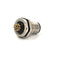 Adaptateur électrique mâle et femelle à montage sur panneau, prise M12 4/5 broches, étanche IP67, connecteur en laiton nickelé argenté