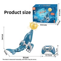 Jouet aquatique pour enfants en plastique, télécommandé, simulation de dauphin oscillant, double hélice, électrique, avec lumière