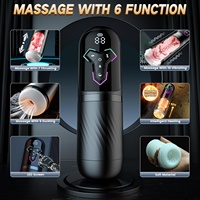 Beheizbarer Männlicher Masturbator mit Penispumpe - 5-in-1 Männliches Sexspielzeug mit 10 Vibrations- & Leckmodi, 7 Stoß- & 5 Saugmodi