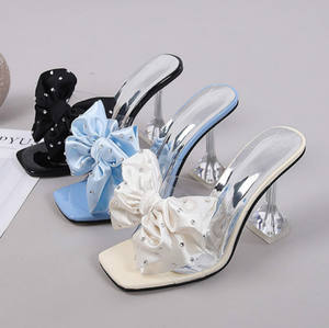 Boyutu 34-46 Zapatos Mujer Tacon Sandalia Transparente yaz katır seksi ilmek temizle şeffaf topuklu kadınlar ve bayanlar için - Product Image 2