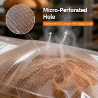 Sacs à pain en LDPE micro-perforés sur mesure, type gilet, pour boulangerie, emballage alimentaire, sacs à pain en wicket pour chaîne d'épicerie, vente en gros